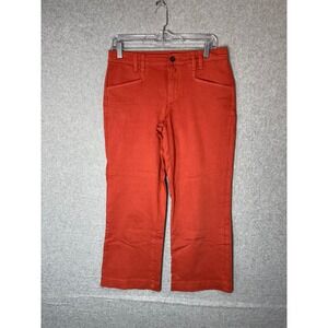Lila Ryan Pants Women's 4 Burnt Brick Orange Cotton Stretch Straight Leg Zip Fly